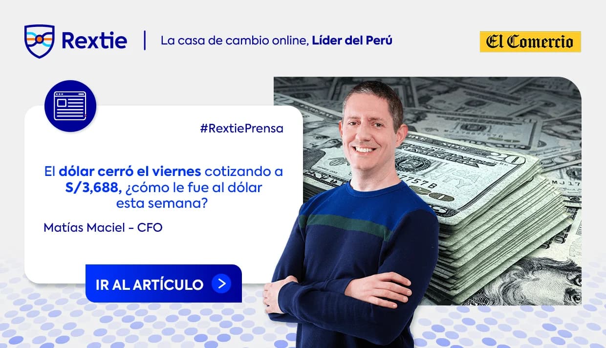 El dólar cerró el viernes cotizando a S/3,688, ¿cómo le fue al dólar en la semana?