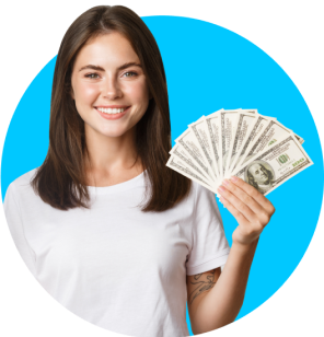 Girl with dollars in the hand